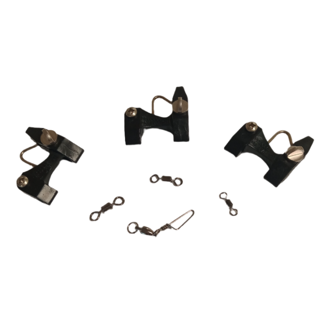 3 Clip Rigging kit, Blacks Release Clips & SPRO swivels